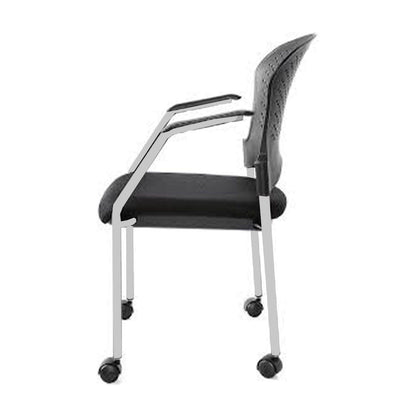 Black and Silver Plastic Office Chair - FurniFindUSA