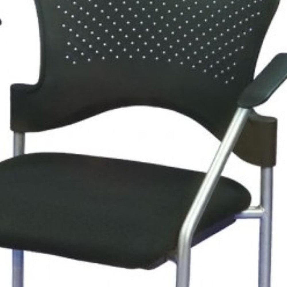 Black and Silver Plastic Office Chair - FurniFindUSA