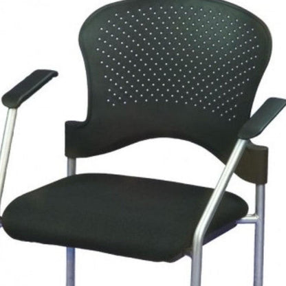 Black and Silver Plastic Office Chair - FurniFindUSA