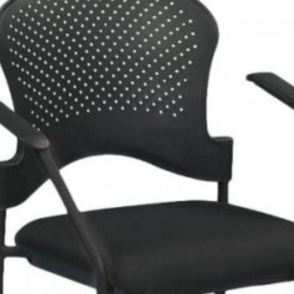 Black Plastic Rolling Office Chair - FurniFindUSA