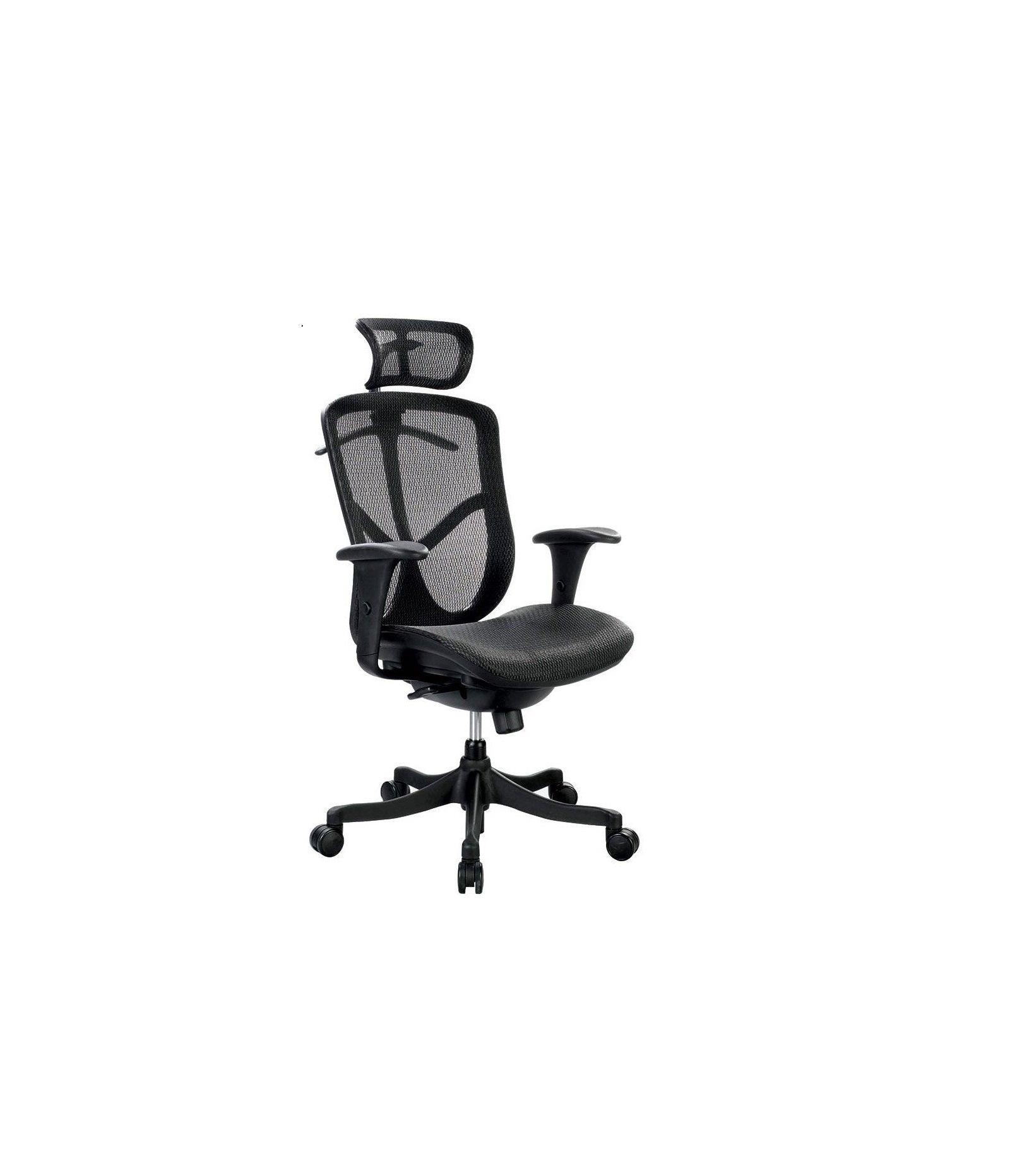 Black Adjustable Swivel Mesh Rolling Executive Office Chair - FurniFindUSA