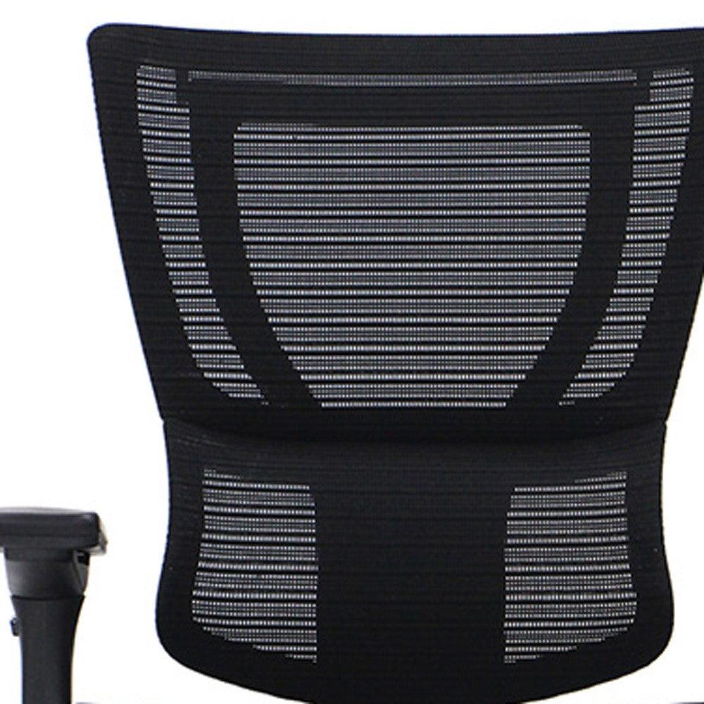 Black Adjustable Swivel Mesh Rolling Office Chair - FurniFindUSA