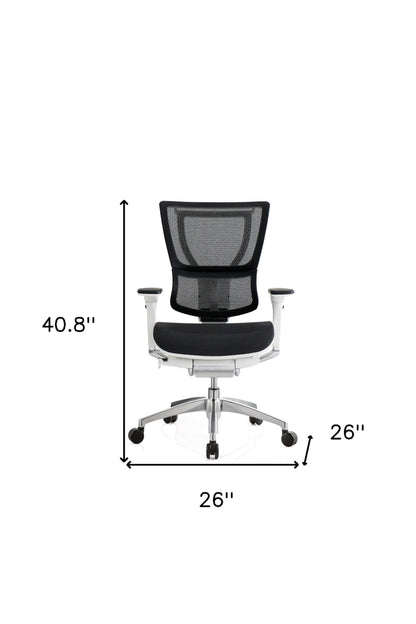 Black Adjustable Swivel Mesh Rolling Office Chair - FurniFindUSA