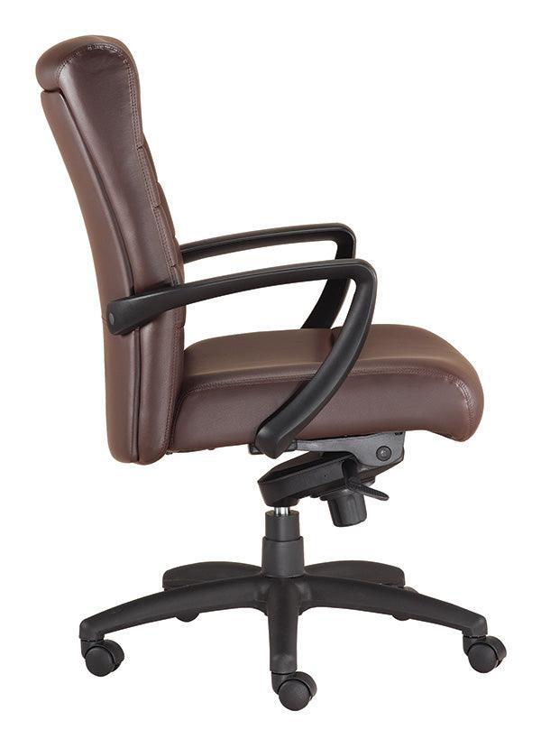 Black Adjustable Swivel Faux Leather Rolling Office Chair - FurniFindUSA