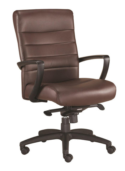 Black Adjustable Swivel Faux Leather Rolling Office Chair - FurniFindUSA