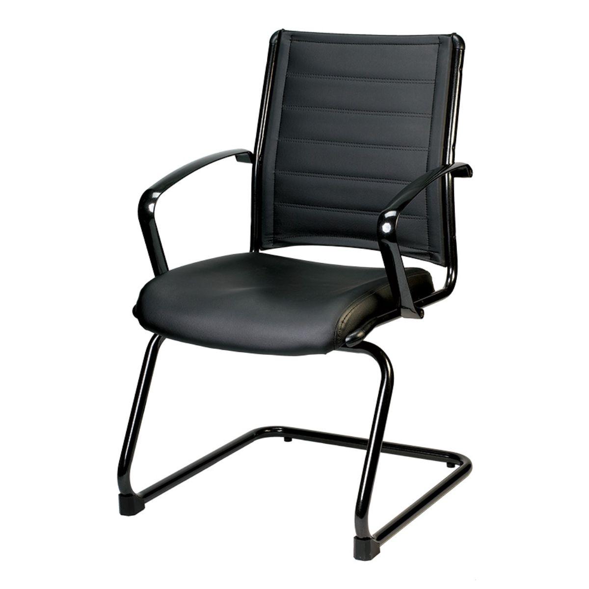 Black Faux Leather Office Chair - FurniFindUSA