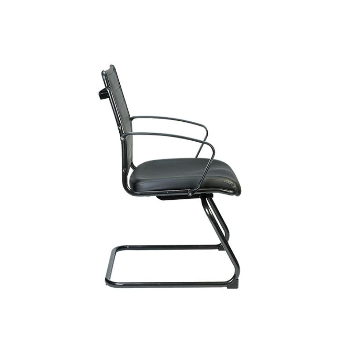 Black Faux Leather Office Chair - FurniFindUSA