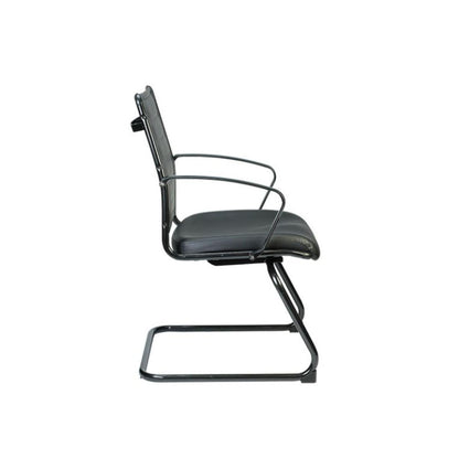 Black Faux Leather Office Chair - FurniFindUSA