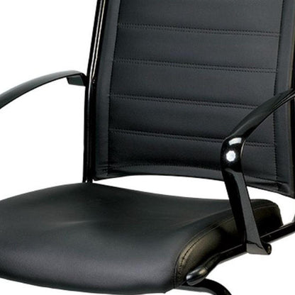 Black Faux Leather Office Chair - FurniFindUSA