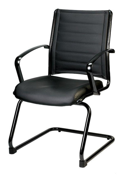 Black Faux Leather Office Chair - FurniFindUSA