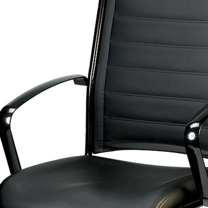 Black Faux Leather Office Chair - FurniFindUSA