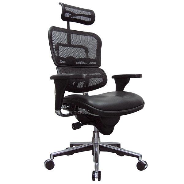 Black and Silver Adjustable Swivel Mesh Rolling Executive Office Chair - FurniFindUSA