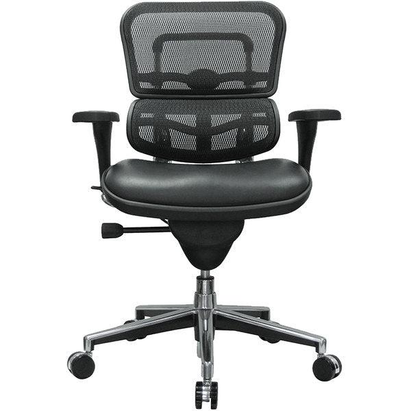 Black and Silver Adjustable Swivel Mesh Rolling Office Chair - FurniFindUSA