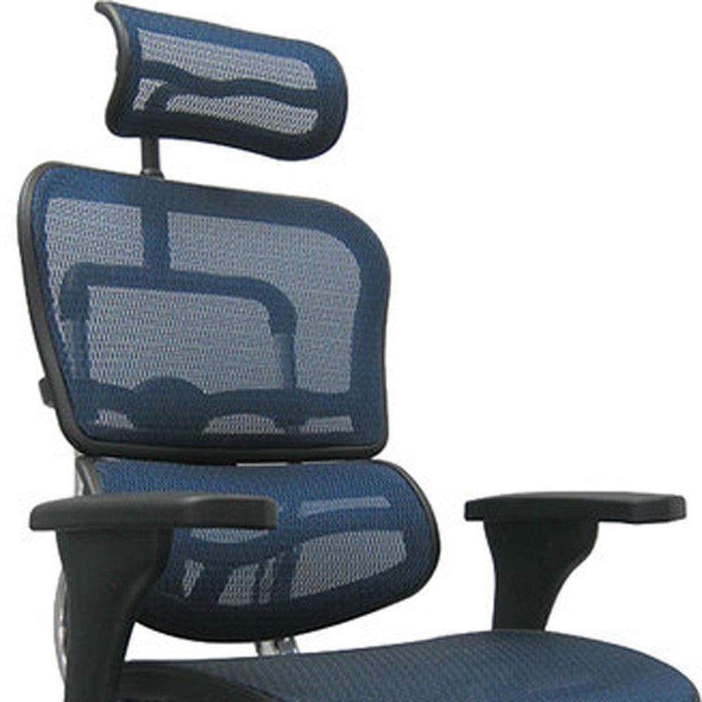 Black and Silver Adjustable Swivel Mesh Rolling Executive Office Chair - FurniFindUSA