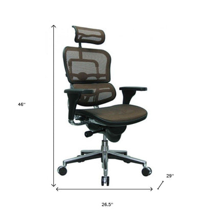 Black and Silver Adjustable Swivel Mesh Rolling Executive Office Chair - FurniFindUSA