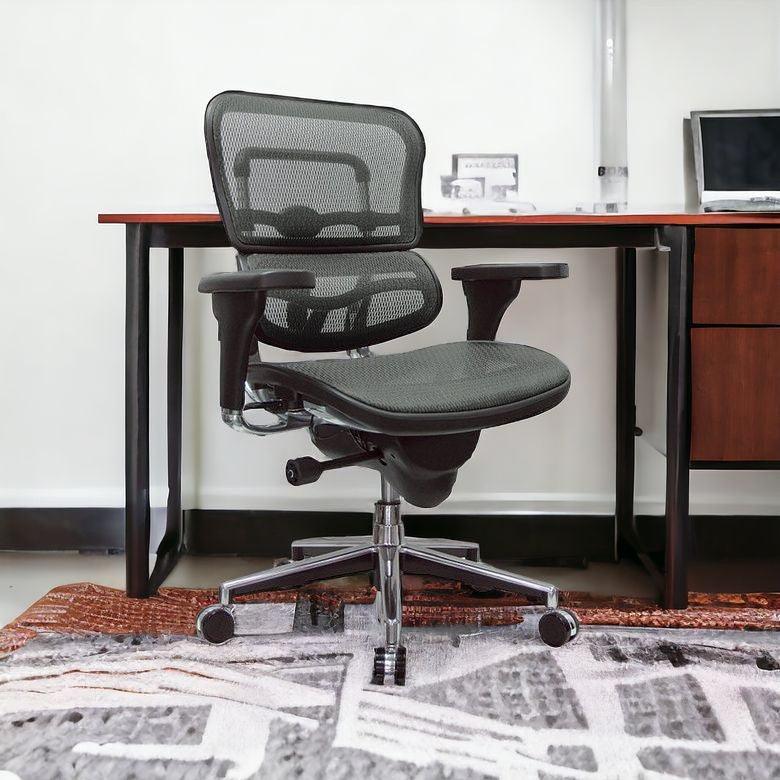 Plum and Silver Adjustable Swivel Mesh Rolling Office Chair - FurniFindUSA