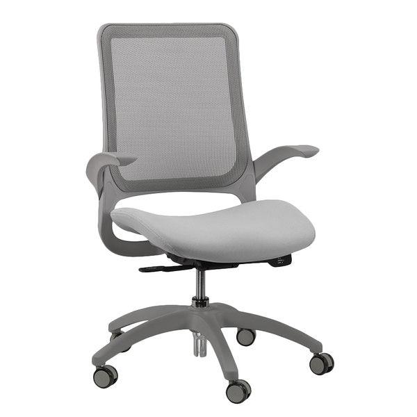 Gray Adjustable Swivel Mesh Rolling Office Chair - FurniFindUSA