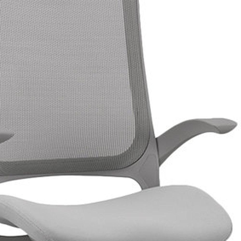 Gray Adjustable Swivel Mesh Rolling Office Chair - FurniFindUSA