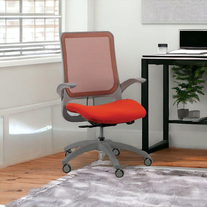 Gray Adjustable Swivel Mesh Rolling Office Chair - FurniFindUSA