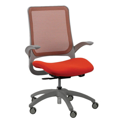 Gray Adjustable Swivel Mesh Rolling Office Chair - FurniFindUSA