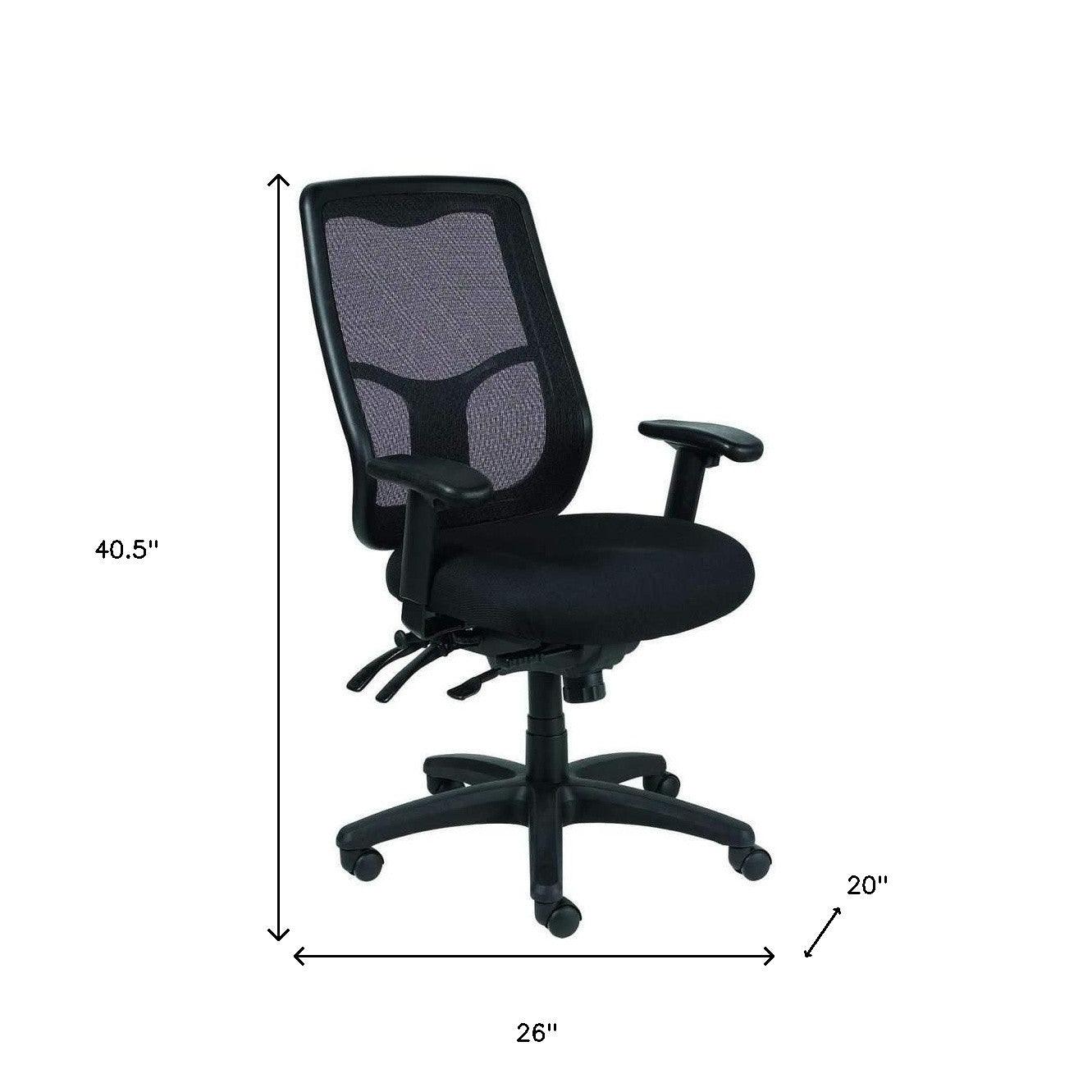 Black Adjustable Swivel Mesh Rolling Office Chair - FurniFindUSA