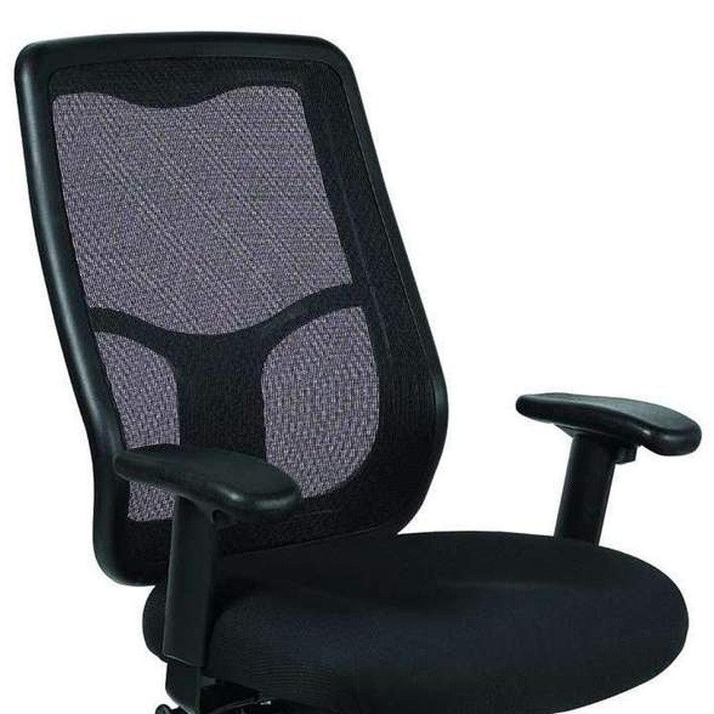 Black Adjustable Swivel Mesh Rolling Office Chair - FurniFindUSA