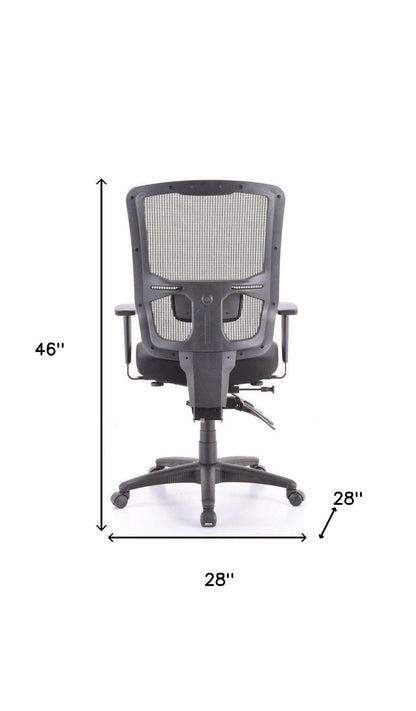 Black Adjustable Swivel Fabric Rolling Conference Office Chair - FurniFindUSA