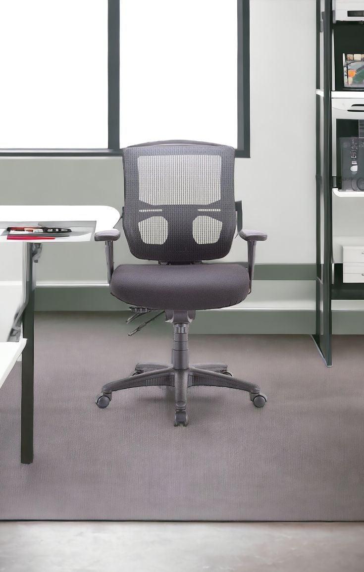 Gray Adjustable Swivel Mesh Rolling Office Chair - FurniFindUSA