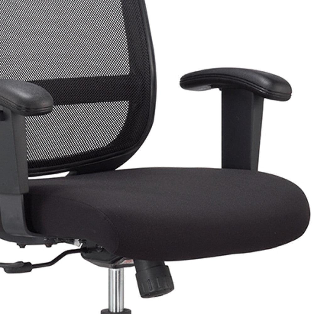 Black Adjustable Swivel Mesh Rolling Office Chair - FurniFindUSA