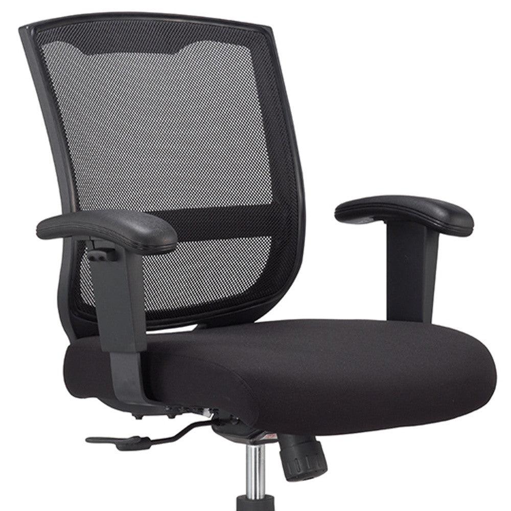 Black Adjustable Swivel Mesh Rolling Office Chair - FurniFindUSA