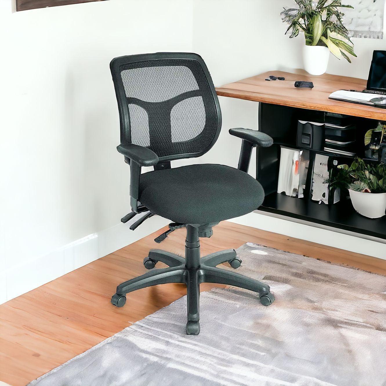 Black Adjustable Swivel Mesh Rolling Office Chair - FurniFindUSA