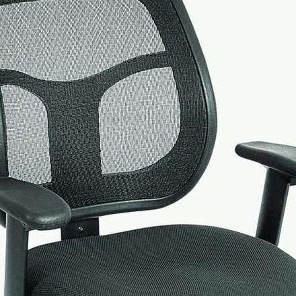 Black Adjustable Swivel Mesh Rolling Office Chair - FurniFindUSA