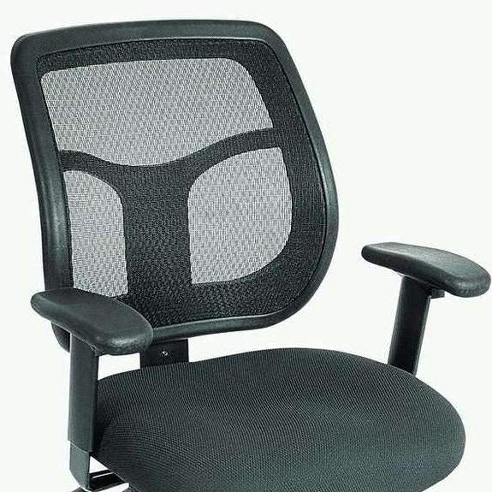 Black Adjustable Swivel Mesh Rolling Office Chair - FurniFindUSA