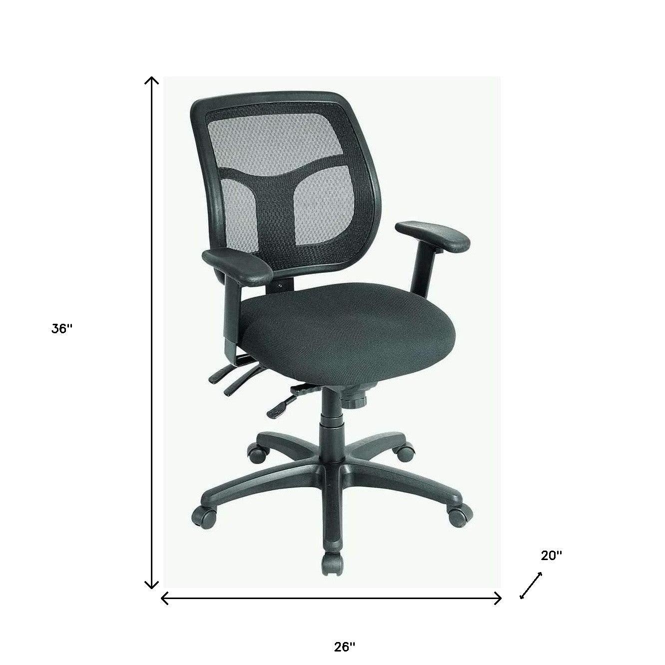 Black Adjustable Swivel Mesh Rolling Office Chair - FurniFindUSA