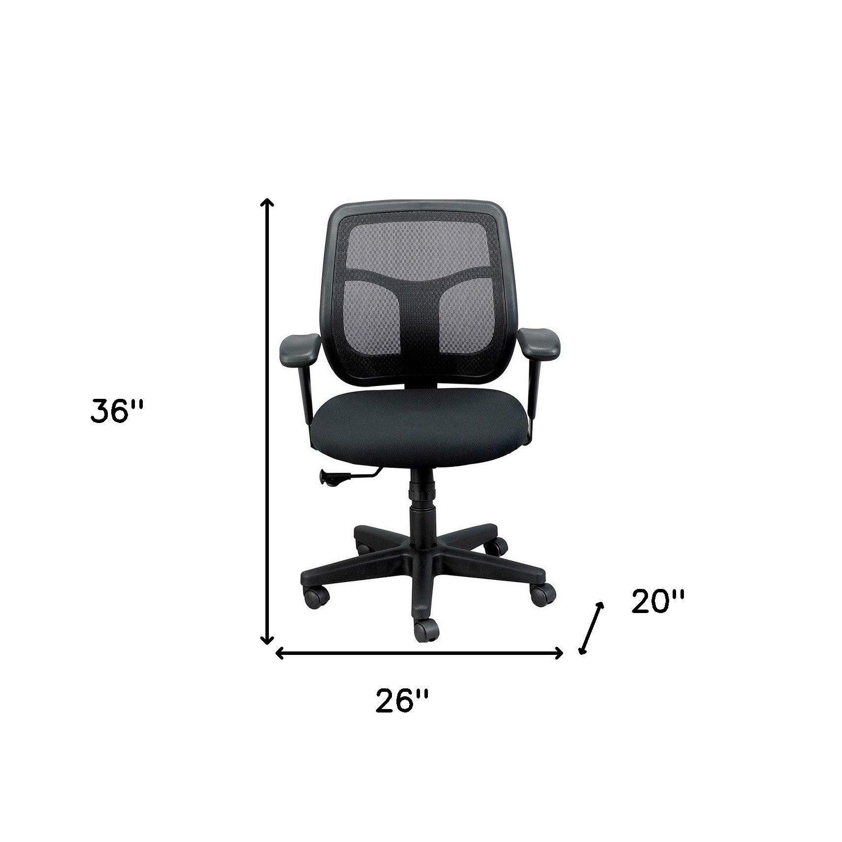 Black Adjustable Swivel Mesh Rolling Office Chair - FurniFindUSA