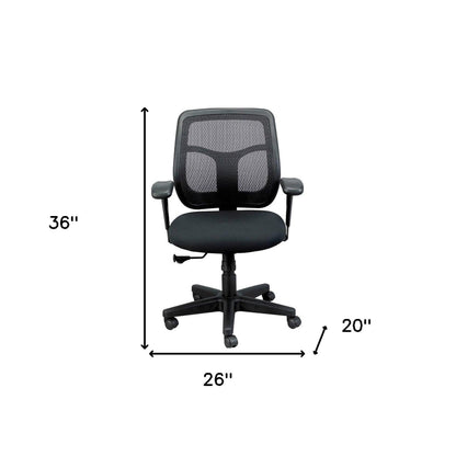 Black Adjustable Swivel Mesh Rolling Office Chair - FurniFindUSA