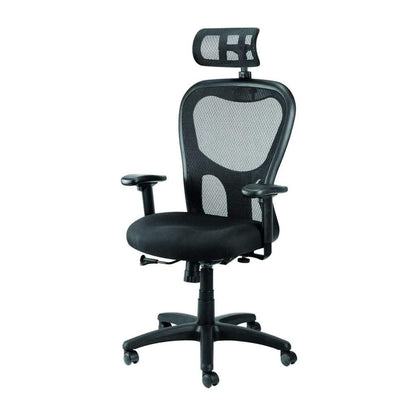 Black Adjustable Swivel Mesh Rolling Executive Office Chair - FurniFindUSA