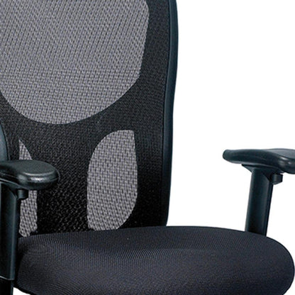 Black Adjustable Swivel Mesh Rolling Office Chair - FurniFindUSA