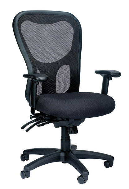 Black Adjustable Swivel Mesh Rolling Office Chair - FurniFindUSA