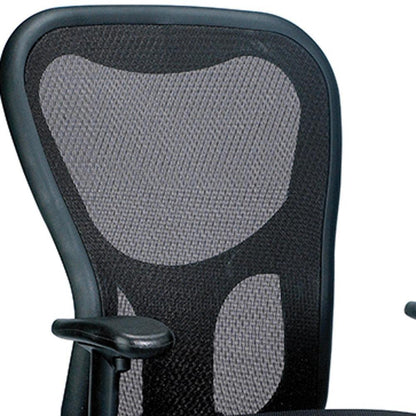 Black Adjustable Swivel Mesh Rolling Office Chair - FurniFindUSA