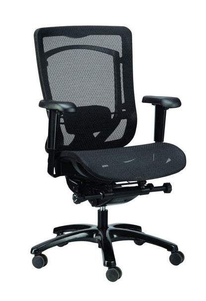 Black Adjustable Swivel Mesh Rolling Office Chair - FurniFindUSA