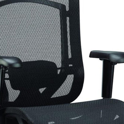 Black Adjustable Swivel Mesh Rolling Office Chair - FurniFindUSA