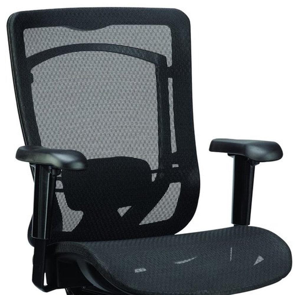 Black Adjustable Swivel Mesh Rolling Office Chair - FurniFindUSA