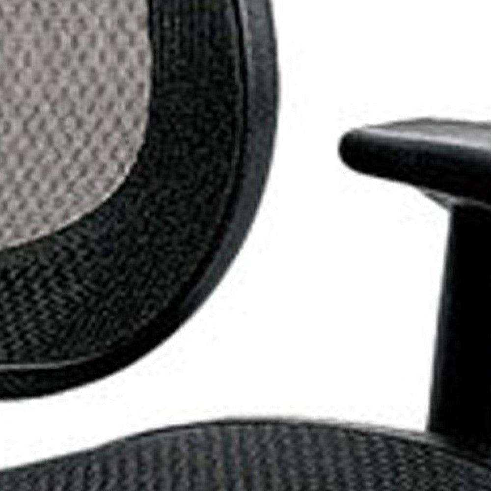 Black Adjustable Swivel Mesh Rolling Office Chair - FurniFindUSA