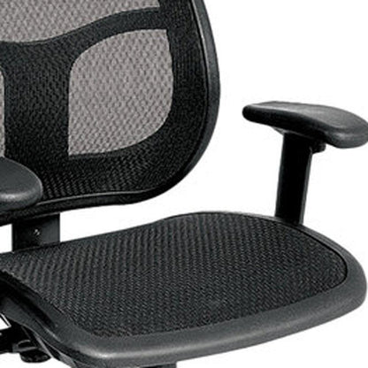 Black Adjustable Swivel Mesh Rolling Office Chair - FurniFindUSA