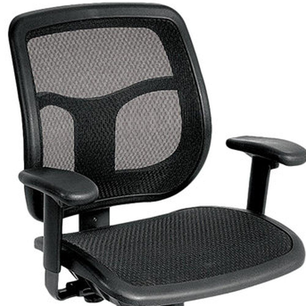 Black Adjustable Swivel Mesh Rolling Office Chair - FurniFindUSA