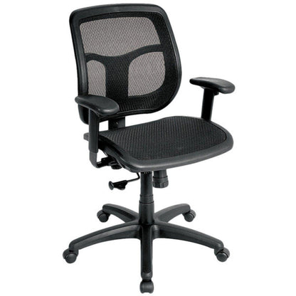 Black Adjustable Swivel Mesh Rolling Office Chair - FurniFindUSA