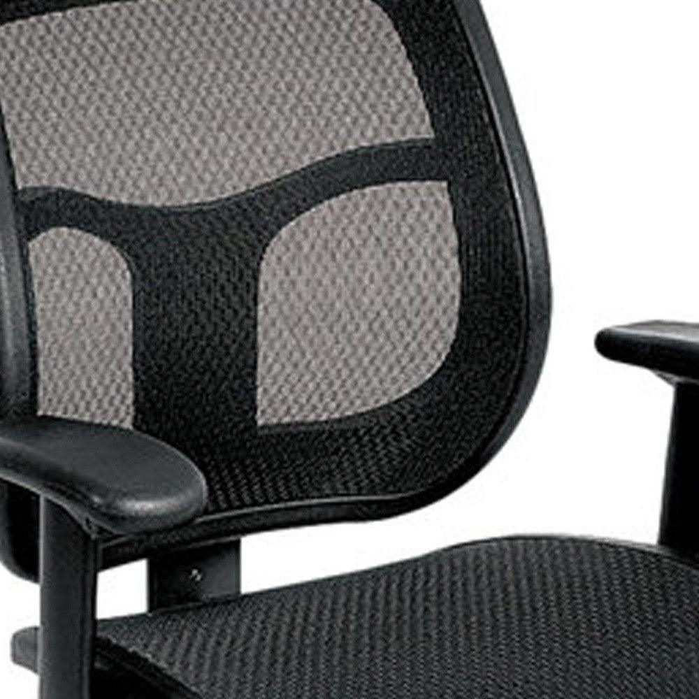 Black Adjustable Swivel Mesh Rolling Office Chair - FurniFindUSA