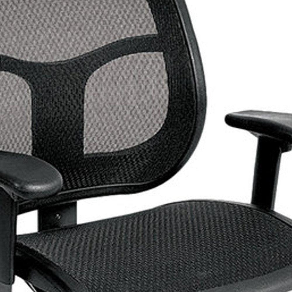 Black Adjustable Swivel Mesh Rolling Office Chair - FurniFindUSA