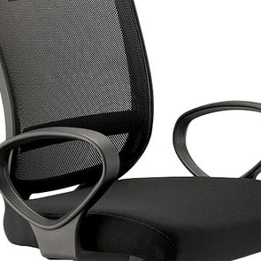 Black Adjustable Swivel Mesh Rolling Office Chair - FurniFindUSA